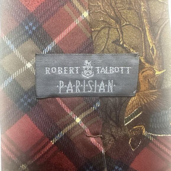 Vintage Robert Talbott Parisian Silk Necktie Tie Red Plaid Duck Old Money Preppy - Picture 11 of 11